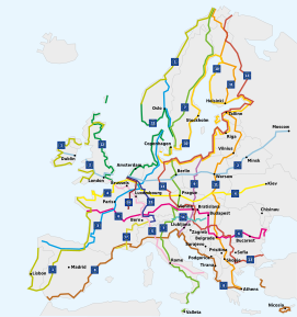 EuroVelo cycle routes in Europe, map 2020