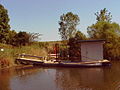 Floating Sauna on Iowa Farm Pond, USA