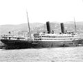 The steam ship Wien being launched by Lloyd Austriaco at the harbour of Triest in 1911