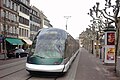 Modern tram in Strasbourg, France.