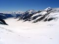 Grosser Aletschgletscher (Bernese Alps), view from Jungfraujoch, on the right Aletschhorn (4.195 m)