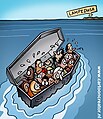 Cartoon I created about refugees trying to reach Lampedusa