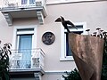 Anton Chekhov Place in Badenweiler with monument "Seagull", created 2004