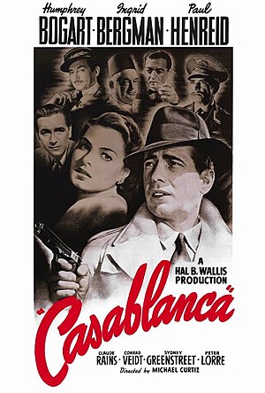 Bill Gold. Original theatrical release poster for the film "Casablanca", 1942