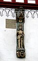 Nördlingen, Skulptur Kaiser Maximilians von 1513, am Brot- und Tanzhaus