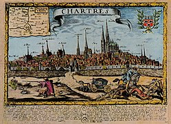 17th-century engraving of Chartres "skyline"