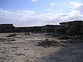 Vue de la cour du temple funéraire de Mykérinos