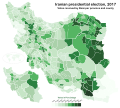 Votes received by Raisi per province and county