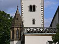 Ravensburg, Liebfrauenkirche (Westfassade gesehen vom Marienplatz), links Treppentürmchen mit dem Aufgang zur Empore