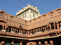 Views of palaces from the main courtyard built in Italian Carrara marble