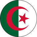  Algeria 1964 to present Green and white vertically divided disk superimposed with red star and crescent