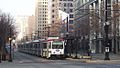 TRAX train at the Gallivan Plaza stop in downtown Salt Lake