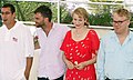 Adam Sandler, Paul Thomas Anderson, Emily Watson and P. S. Hoffmann at the Filmfestival of Cannes in 2002