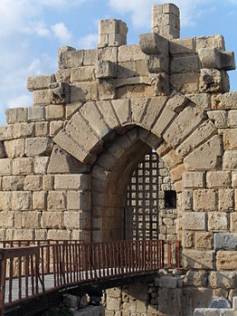 The bridge leading to the main gate of Sidon Sea Castle Photograph: Sarah kanawati Licensing: CC-BY-SA-3.0