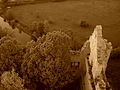 Rudelsburg: View from the tower to the northern bastion. Monocolor. Summer 2005