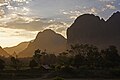 Limestone cliffs in Vang Vieng, Laos