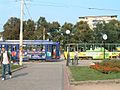 Polski: Tramwaje na Placu Grunwaldzkim