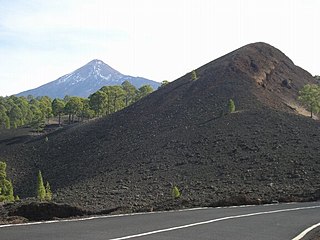 Teide volcano at background