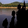 Standing Buddha statues Luang Prabang style, Pak Ou Caves, Laos