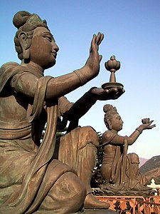 Buddhist statues on the island Lantau (Hongkong)