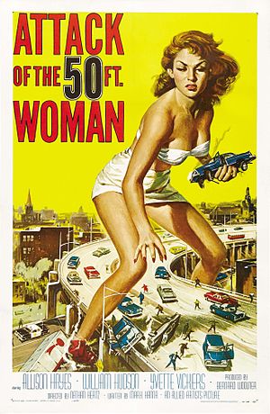 Film poster by Reynold Brown, "Attack of the 50 Foot Woman", 1958