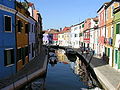 Case colorate a Burano sulla laguna veneta