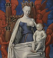 1450 English: Jean Fouquet, en:Melun Diptych, Royal Museum of Fine Arts, Antwerp