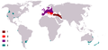 العربية: الموطن الكامل للأيل الأسمر الأوروبي English: Range map (large)