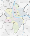 Deutsch: Karte der Stadtquartiere English: Map showing the districts respectively quarters