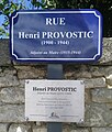 Plaque de rue à Ploudalmézeau : Henri Provostic.