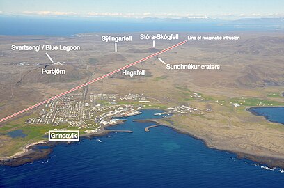 Grindavík → annotated photo, 2023