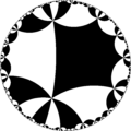 Regular tiling of the hyperbolic plane by hexagons.