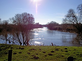 Leine river in Ruthe, Germany