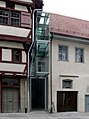 Fassade Roßbachstraße mit neuem Eingang zum Innenhof