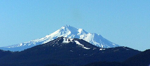 Mount Ashland with Mount Shasta behind it