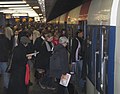 People getting in the RER B at Châtelet