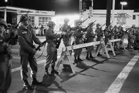 Line of Guardsmen at Barricade