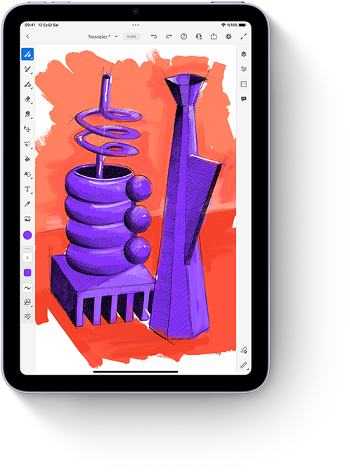 iPad mini’de Adobe Fresco uygulaması