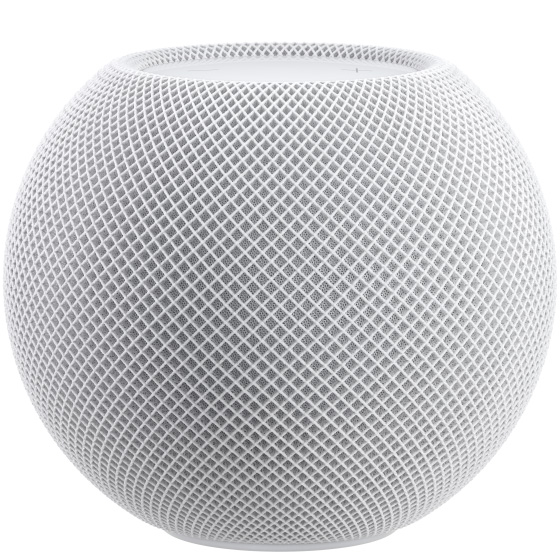 白色 HomePod mini 的側面