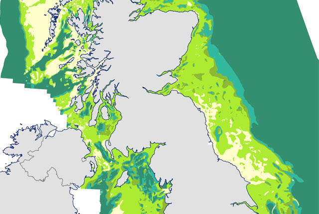 Extract from existing Quaternary thickness geological factor map produced as part of collaboration between BGS and The Crown Estate in 2014. BGS © UKRI. Contains OS data © Crown copyright and database right 2024.