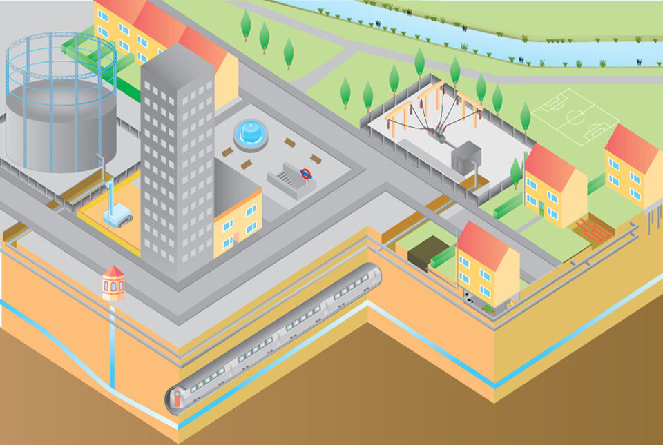 Illustration showing use of the urban subsurface