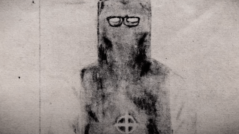 Screenshot of a Zodiac killer sketch in Netflix docuseries This Is the Zodiac Speaking.