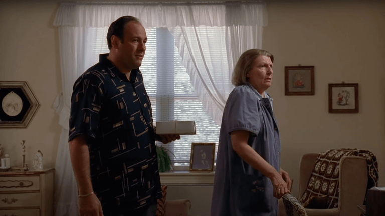 Tony (James Gandolfini) and Livia (Nancy Marchand) Soprano in The Sopranos season 1 episode 6.