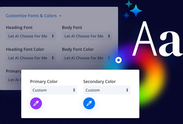 Divi AI Layouts Fonts And Colors