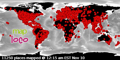 Locations of Site Visitors