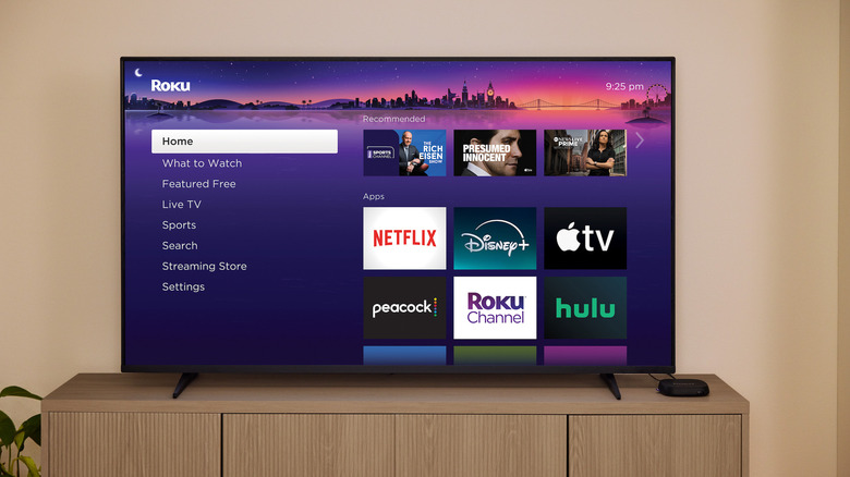 TV with Roku homescreen