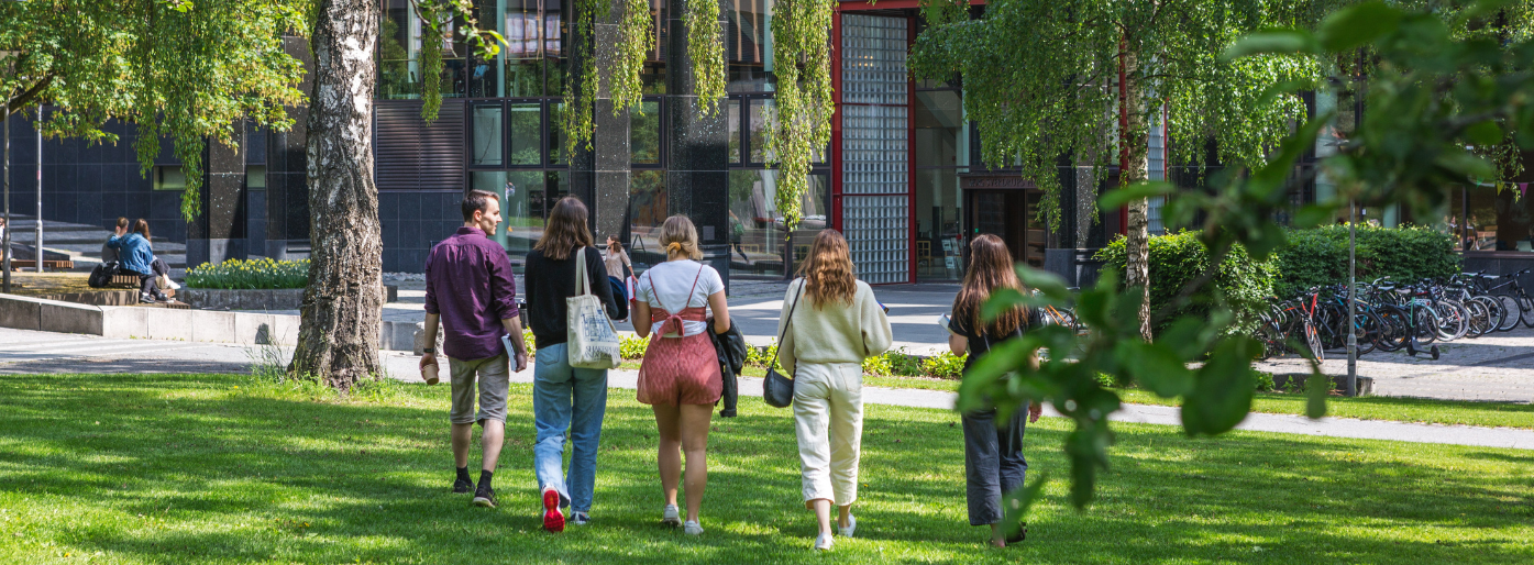 Students headed to the library.